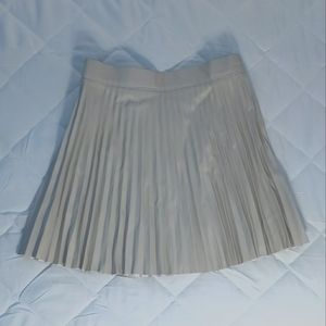 Lulu's Better Luck Next Time Beige Vegan Leather Pleated Mini Skirt